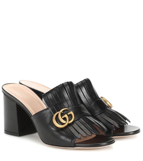 gucci women's marmont mules sale|black gucci mules.